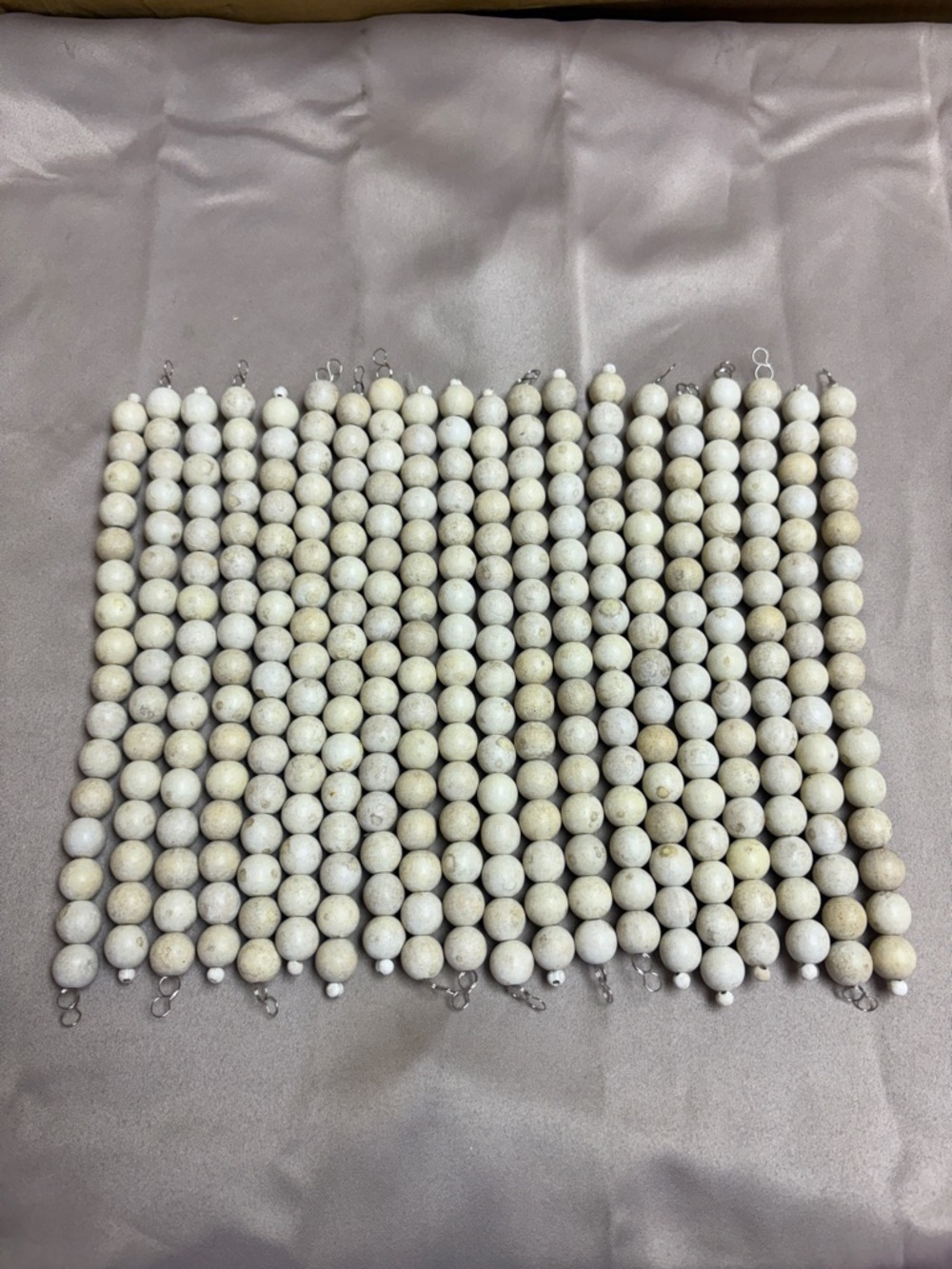 Natural Pale Wooden Bead Strands - Bundle of 20